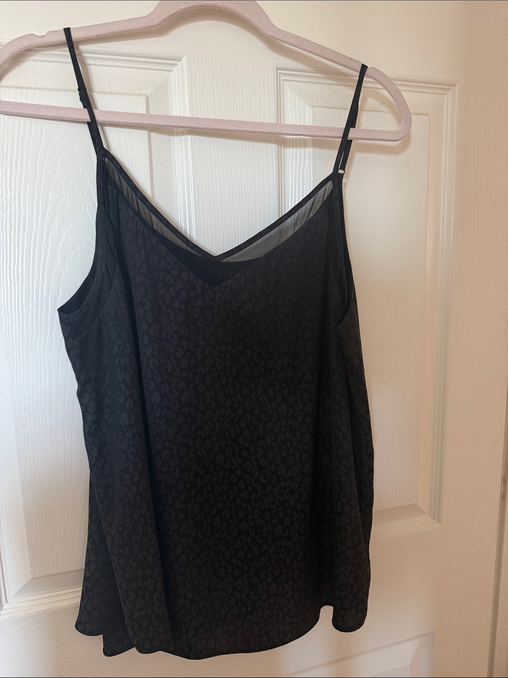 1. State Black Leopard-Print V-Neck Camisole